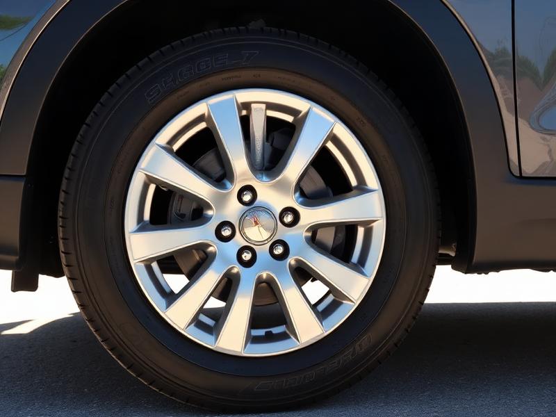 Polished alloy wheel and dressed tire